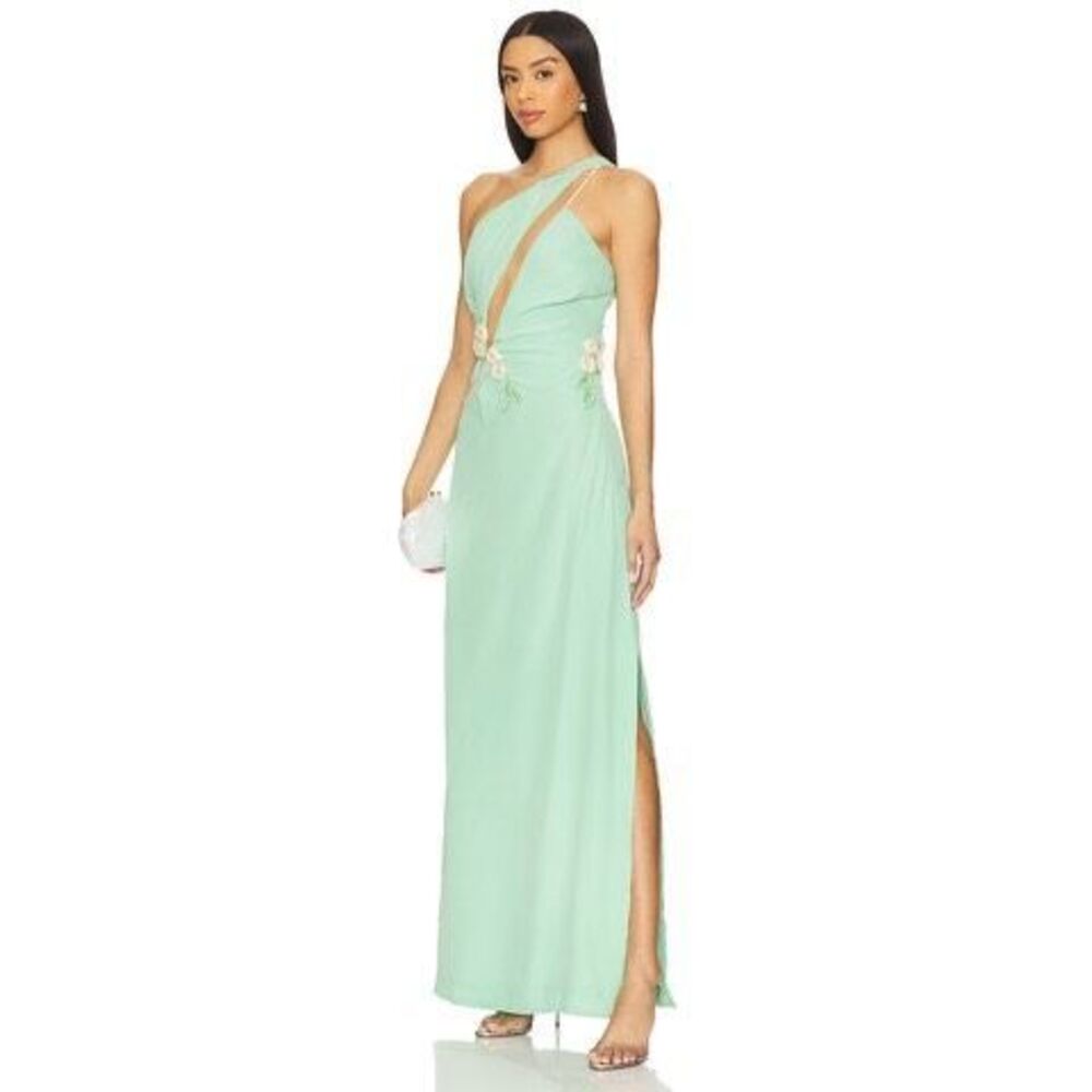 LA FUORI CALYPSO LONG DRESS IN SOLID GREEN SMALL $650